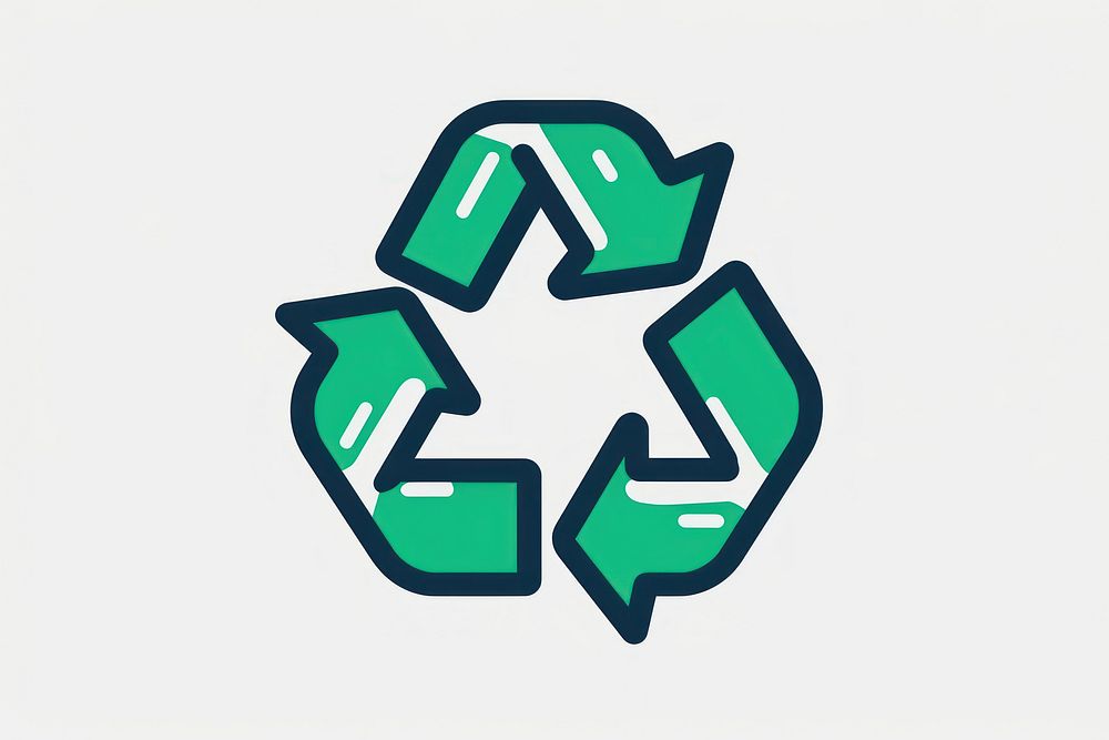 Green recycle icon symbol white background recycling.