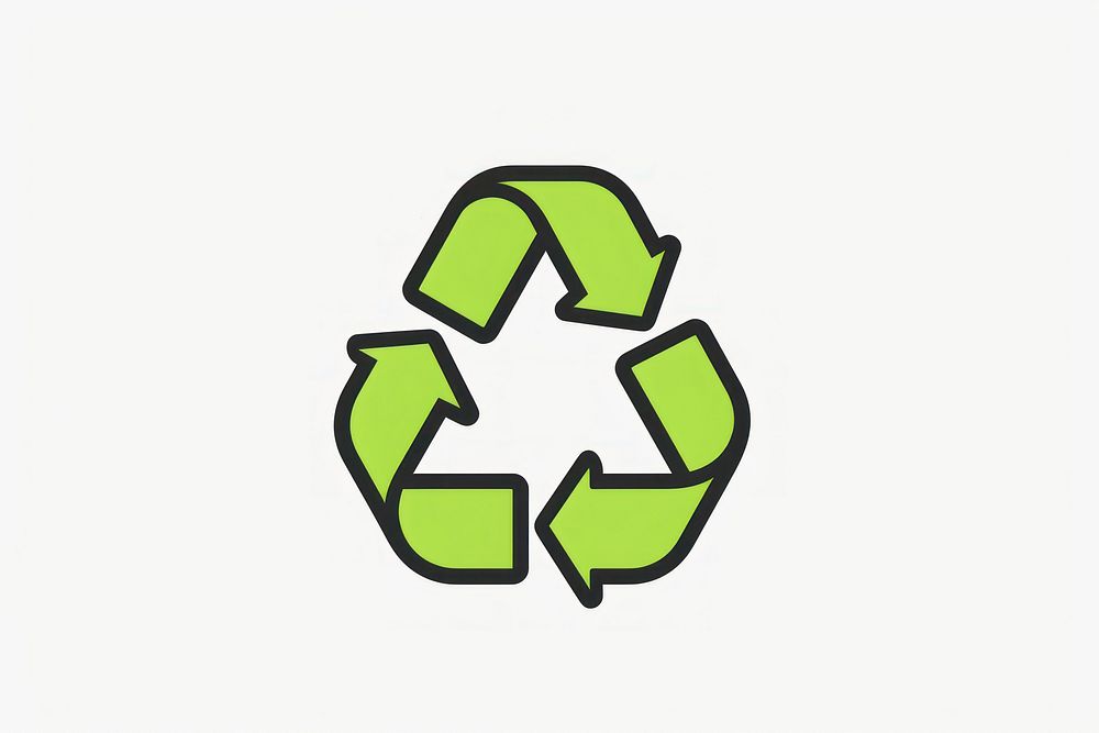 Green recycle icon cartoon line creativity.