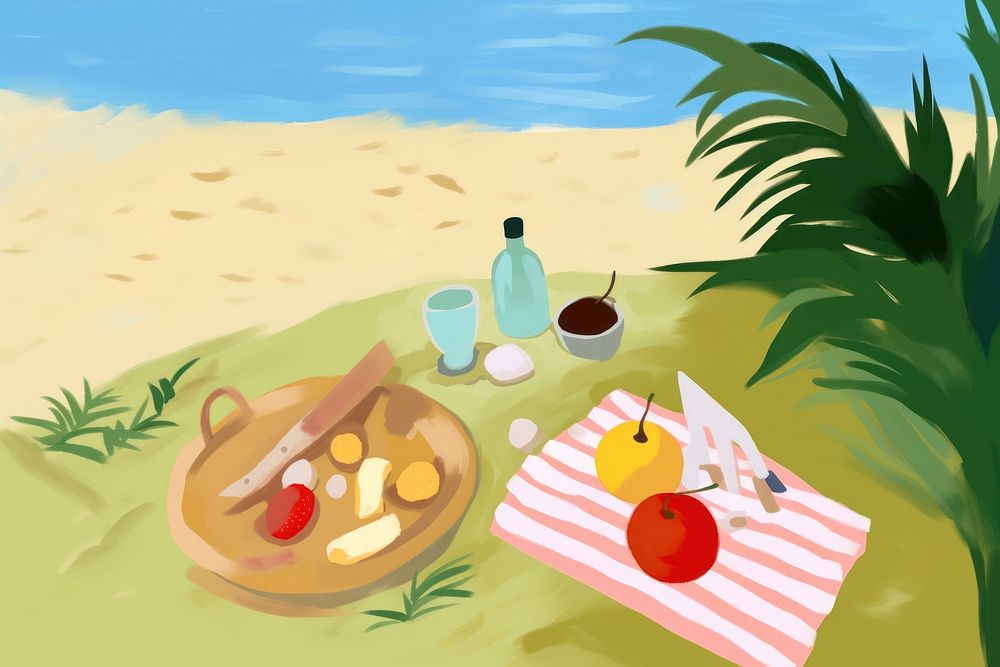 Summer picnic plant beach.