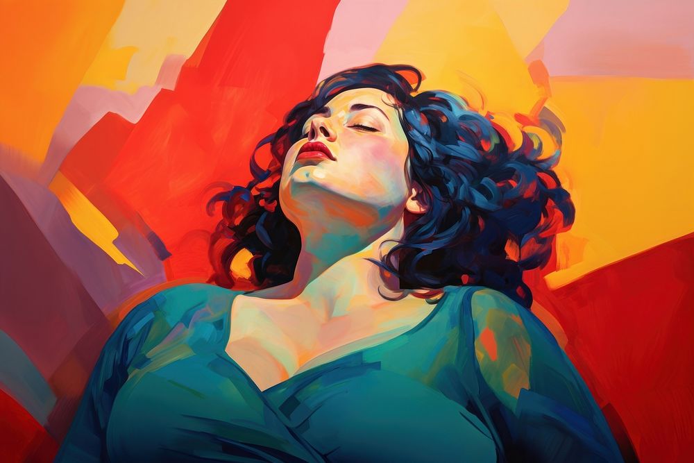 PNG Plus size woman painting adult art.
