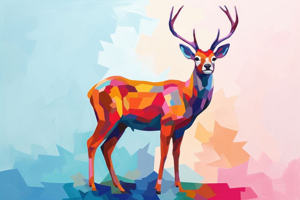PNG Deer wildlife painting animal.