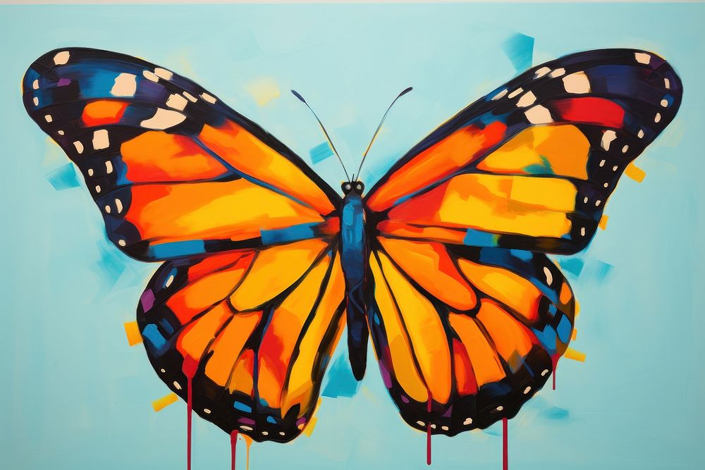 Monarch butterfly painting animal insect.