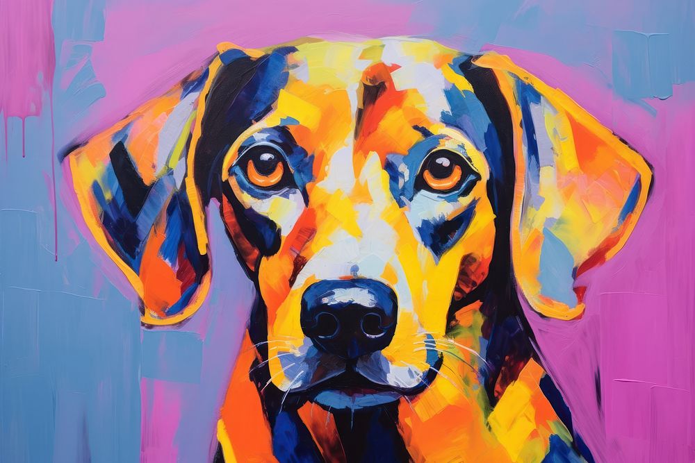 Dog painting backgrounds animal.