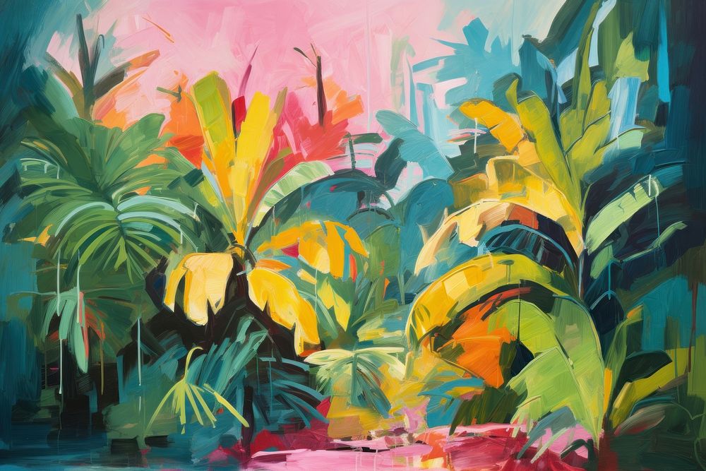 Amazon jungle painting backgrounds outdoors.