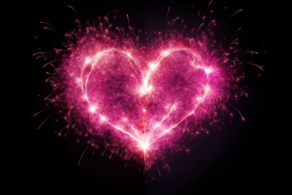 Fireworks backgrounds shape heart.