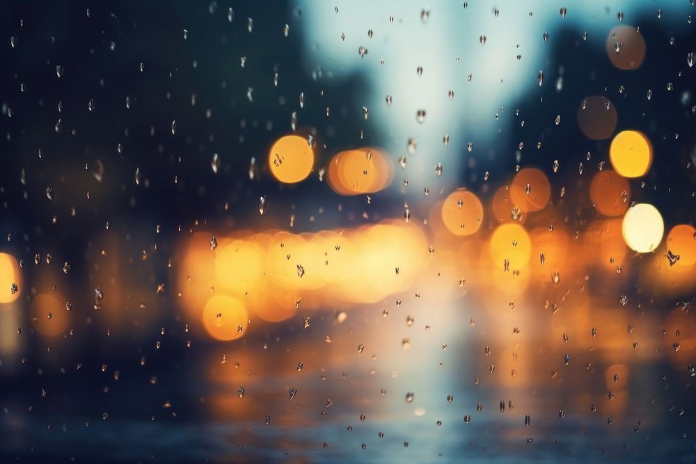 Bokeh light rain outdoors.
