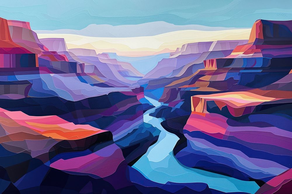 Canyon mountain outdoors painting.