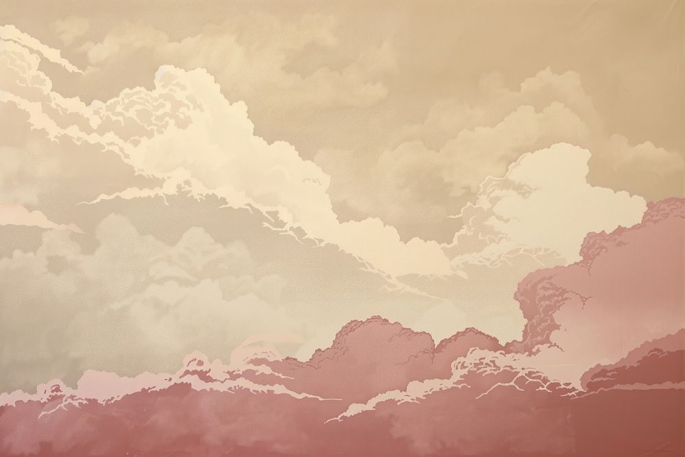 Cloud painting nature pink.