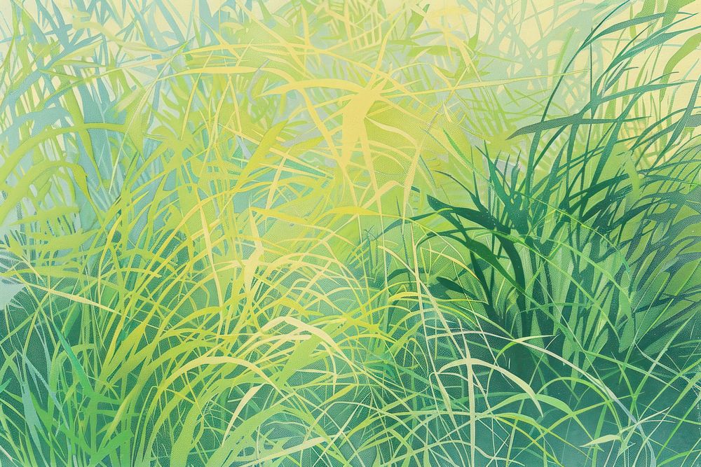 Grass scene green outdoors painting.