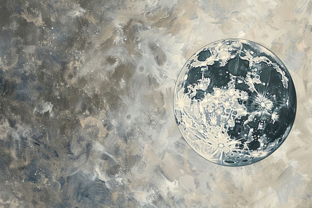 Moon scene astronomy painting planet.