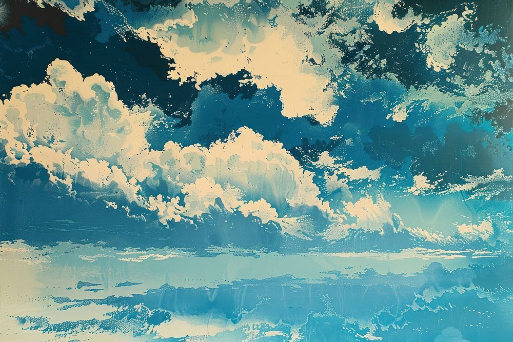 Morning sky painting outdoors nature.
