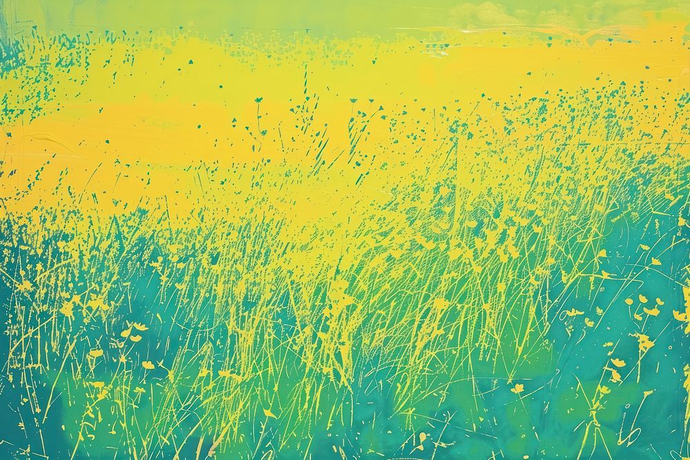 Meadow painting field grassland.