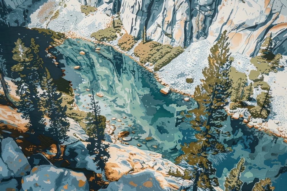 National park painting wilderness landscape.