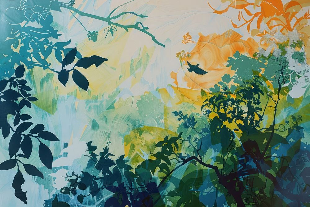 Nature painting outdoors pattern.