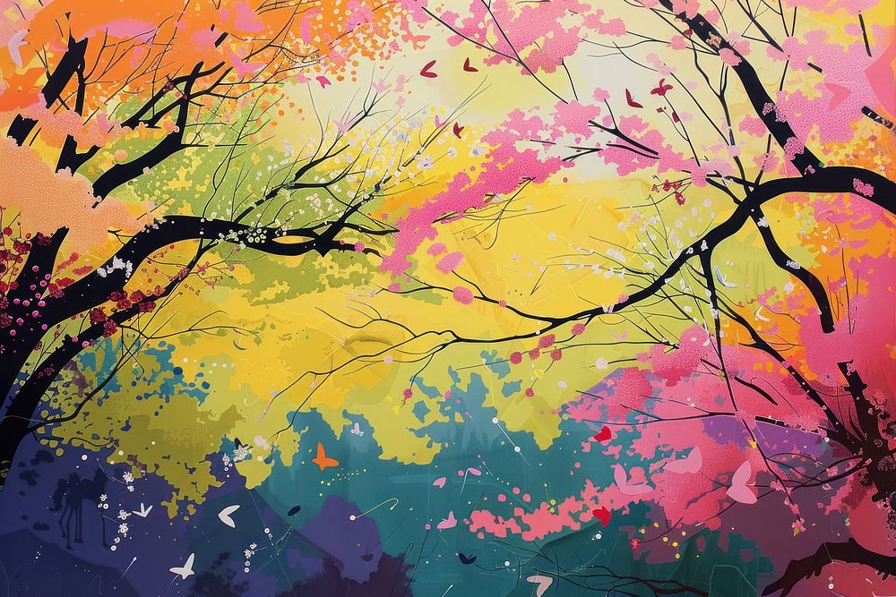 Spring painting art tranquility.