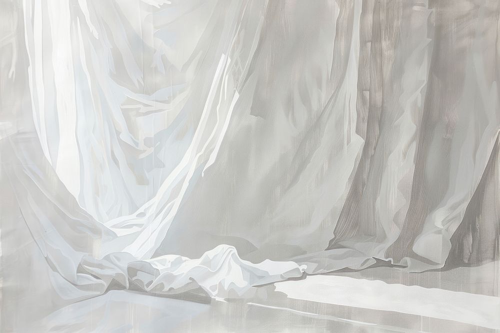 White linen curtain gown backgrounds crumpled.