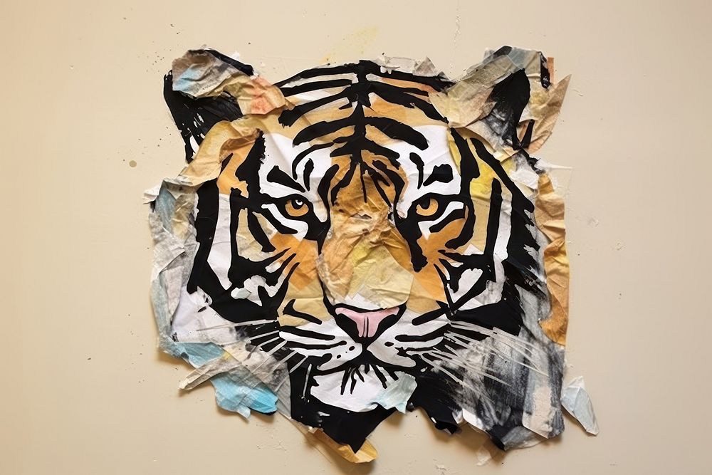 Tiger art collage animal.