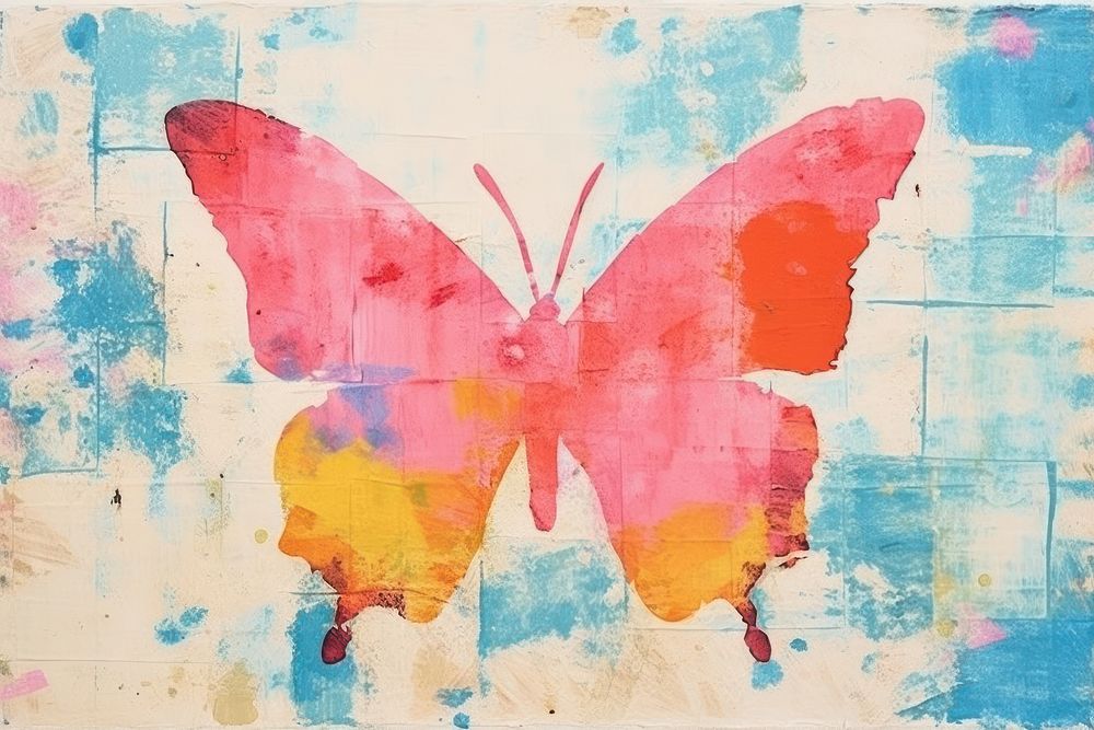 Butterfly art abstract painting.