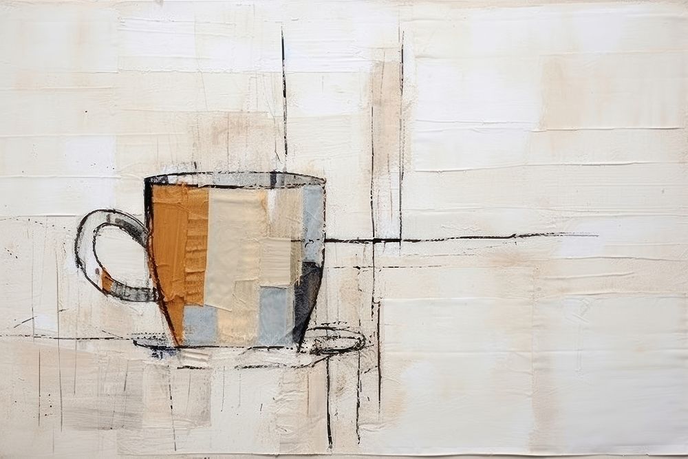 Coffee cup art painting drink.
