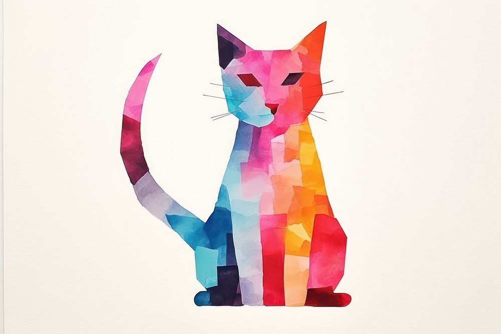 Color silhouette cat shape art mammal animal.
