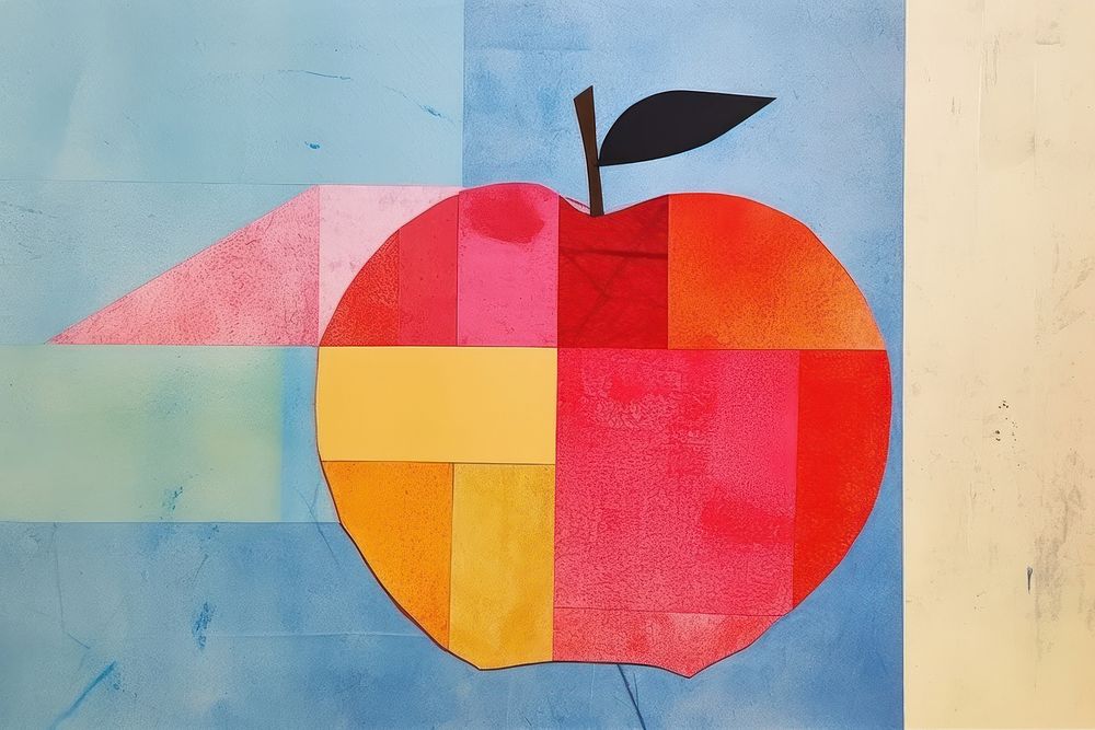 Geometry apple art painting creativity.