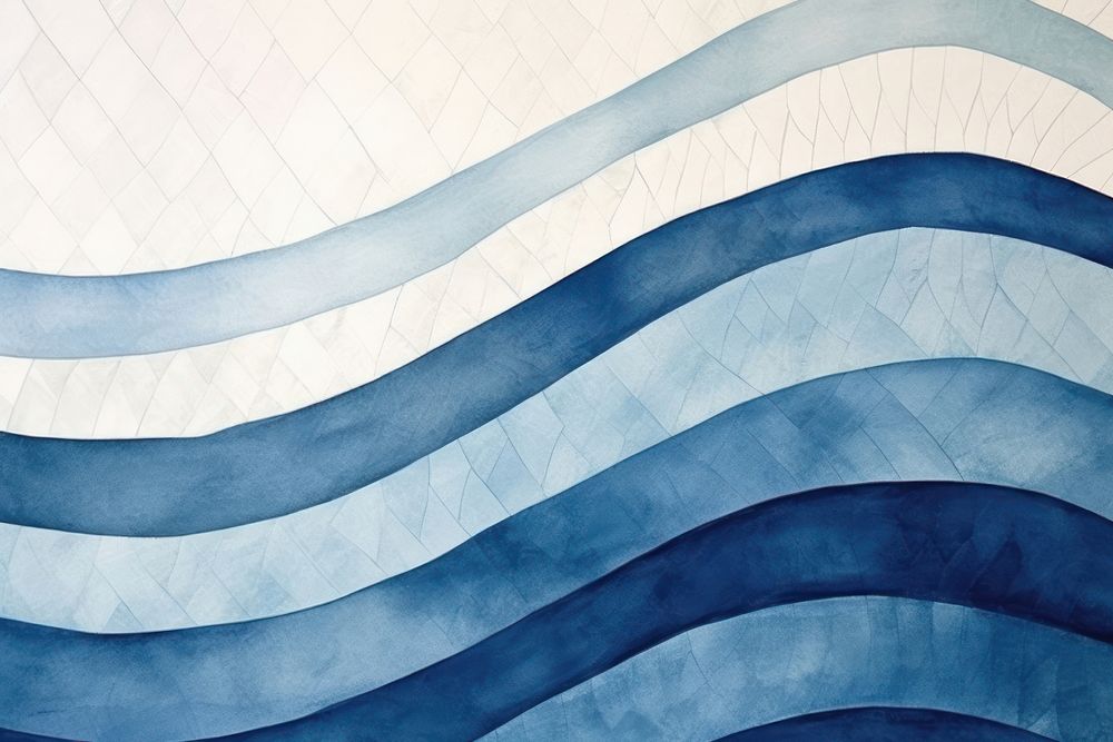 Geometry blue ocean wave border art abstract pattern.