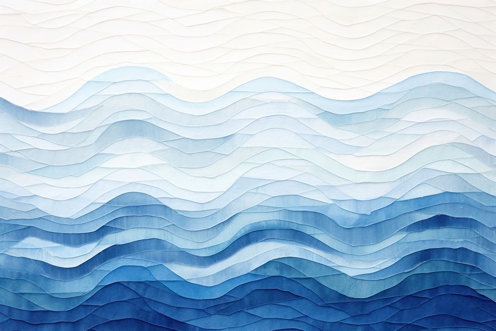 Geometry blue ocean wave border art abstract texture.