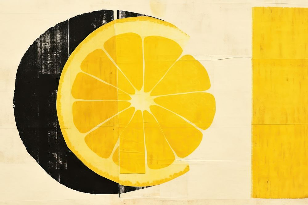 Geometry lemon fruit art backgrounds.