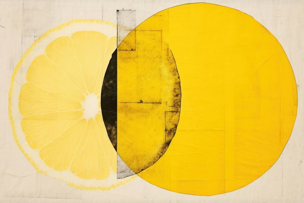 Geometry lemon fruit art pattern.