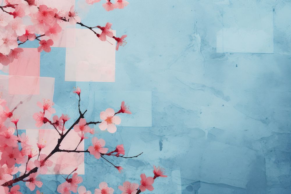Geometry sakura on blue background backgrounds blossom flower.