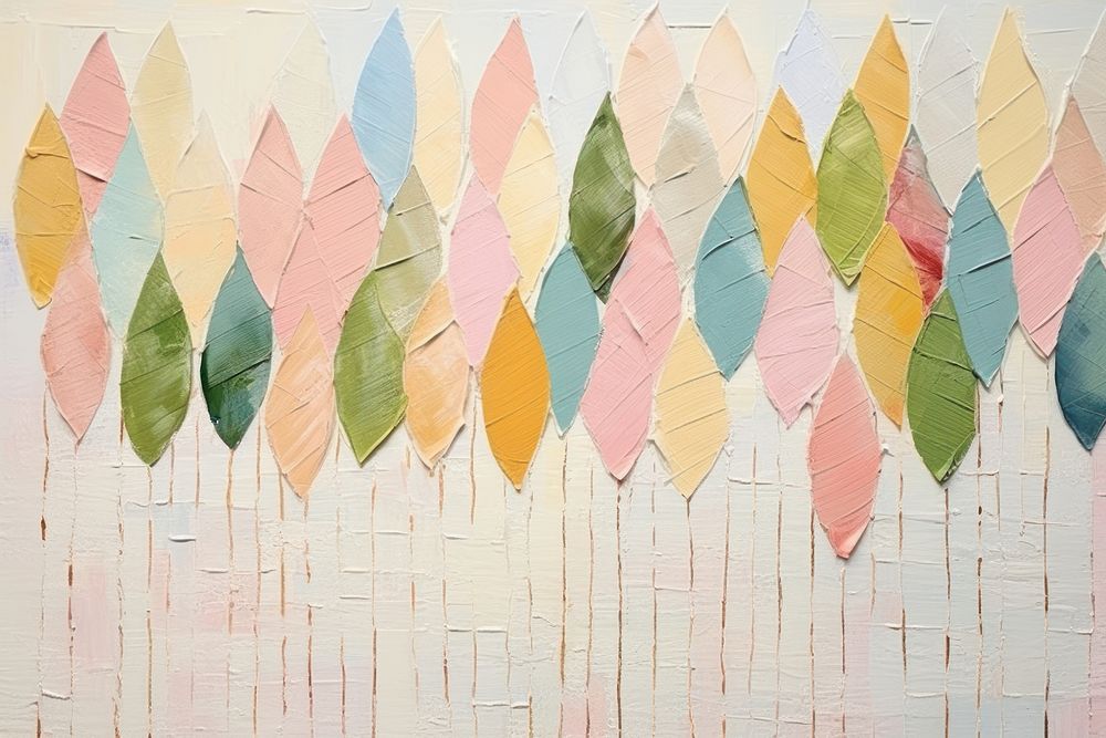 Leaf border art abstract painting.