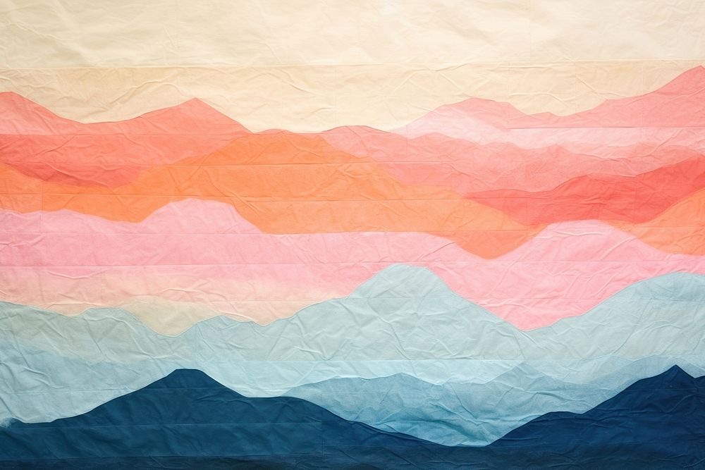 Mountain border abstract paper art.