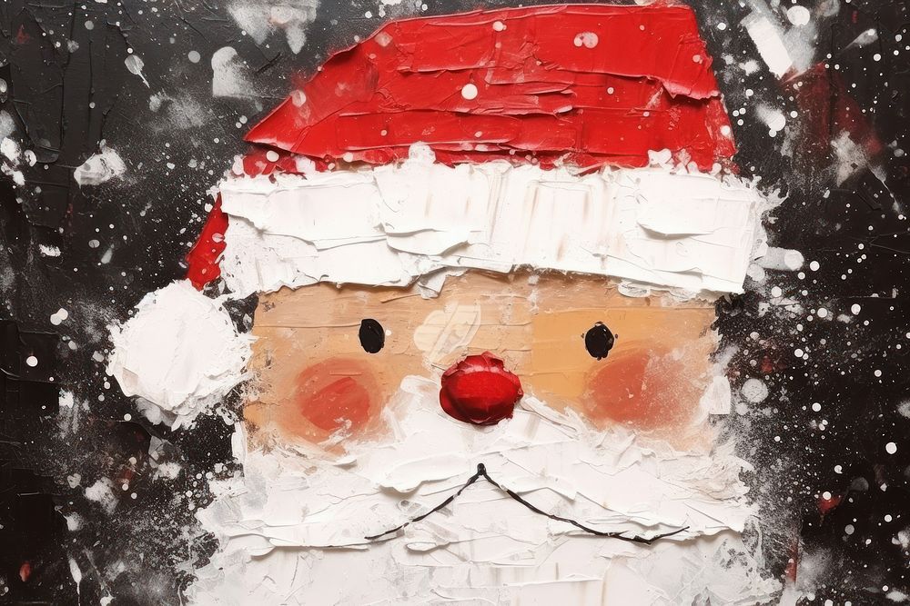 Santa face winter snow anthropomorphic.