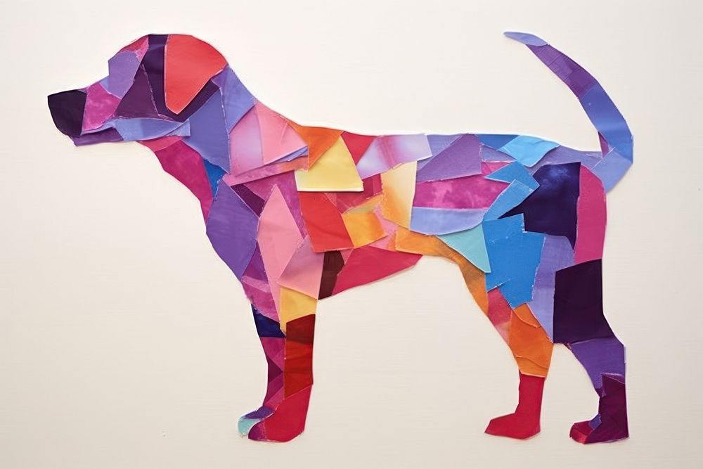 Silhouette dog shape art origami mammal.