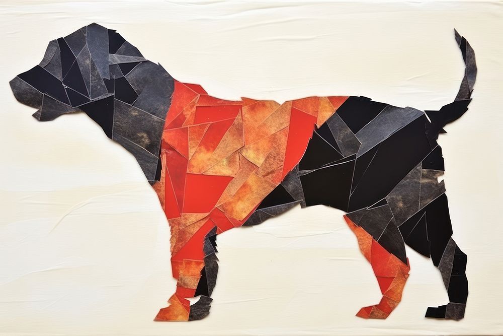 Silhouette dog shape art painting animal.