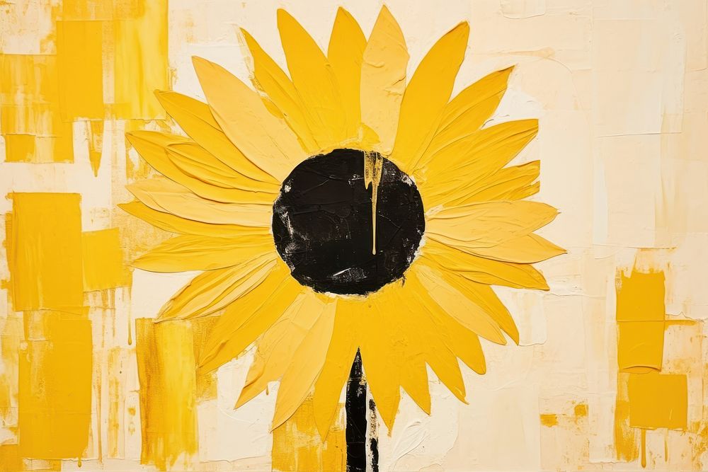 Sunflower border art painting inflorescence.