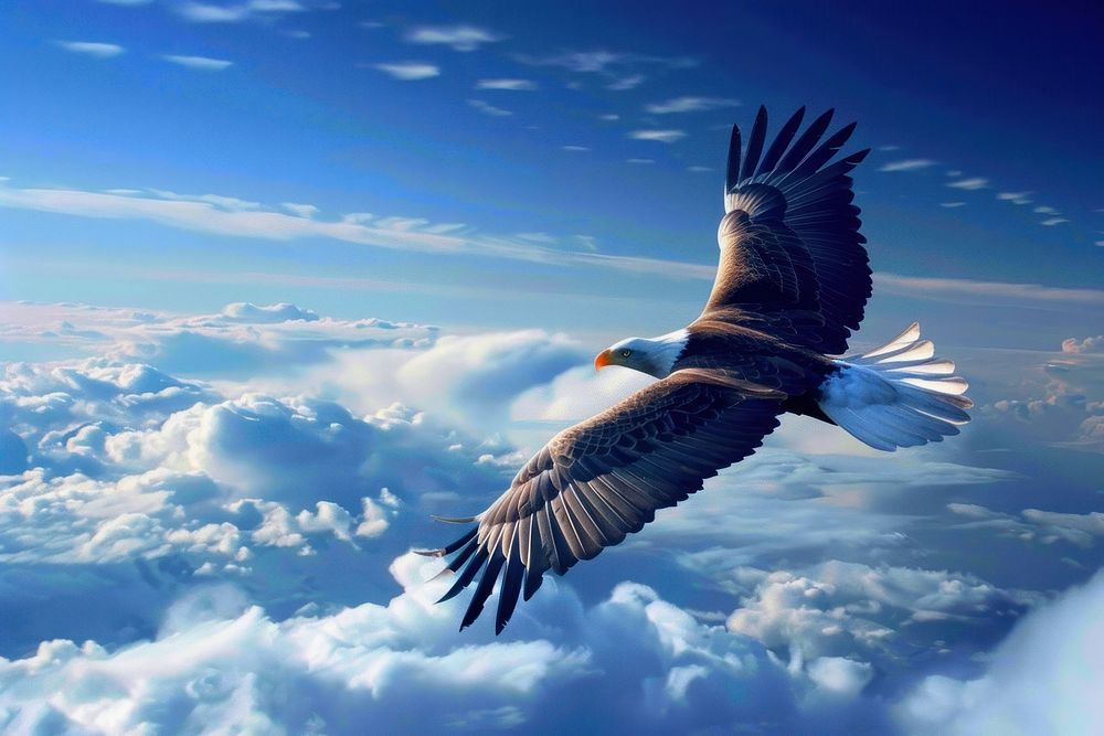 Eagle flying sky outdoors animal.