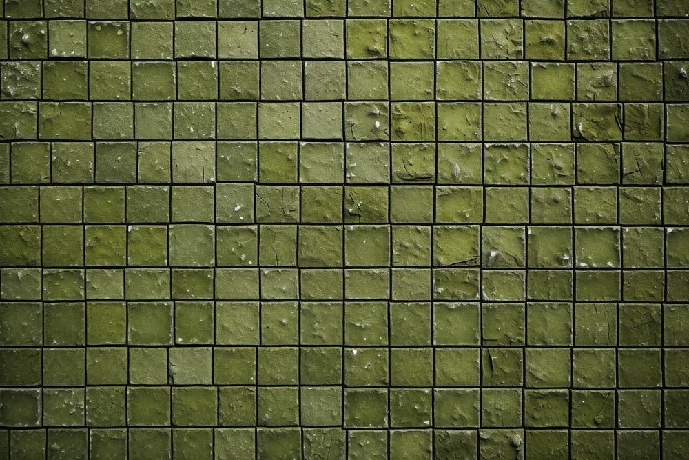 Vintage olive green tile wall backgrounds flooring architecture.