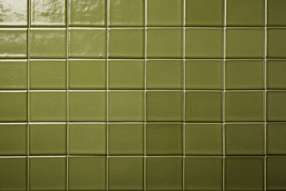 Vintage olive green tile wall backgrounds architecture repetition.