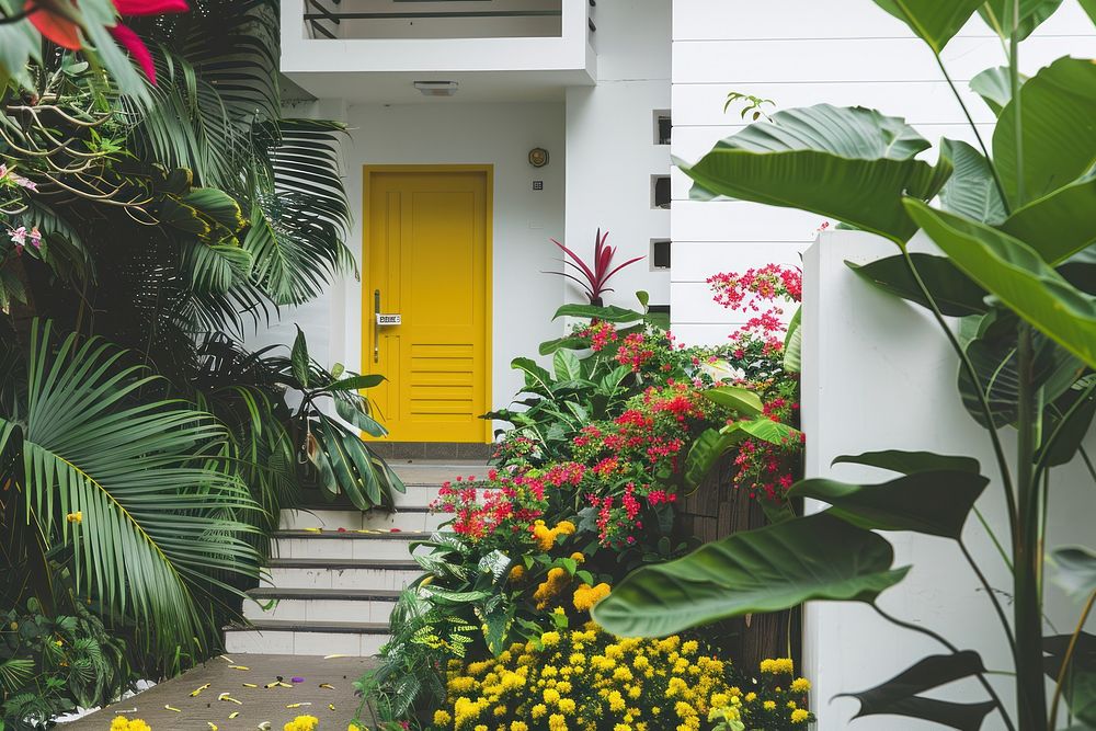 Modern architecture building outdoors flower.