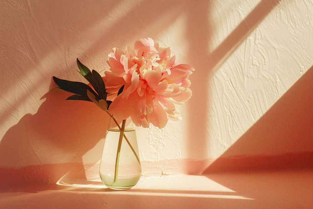 Peony in minimal vase flower plant inflorescence.