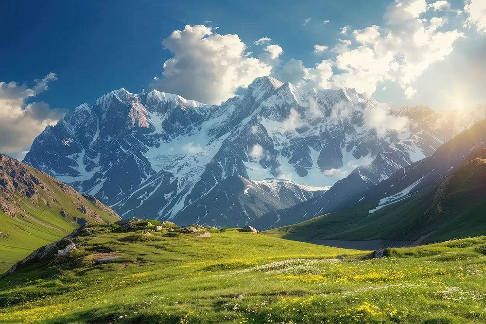 Beautiful Mountain ranges mountain landscape panoramic.