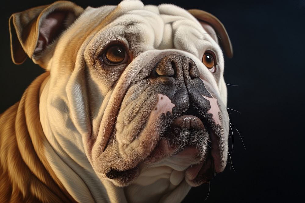 Photo of a bulldog portrait animal mammal.