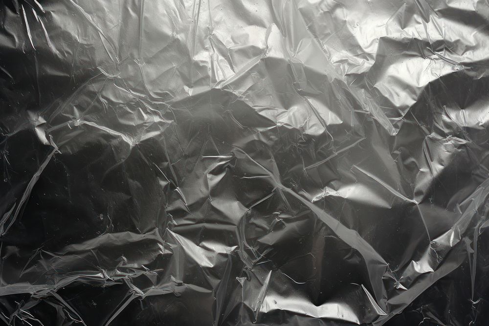 Plastic film wrap overlay backgrounds monochrome aluminium.