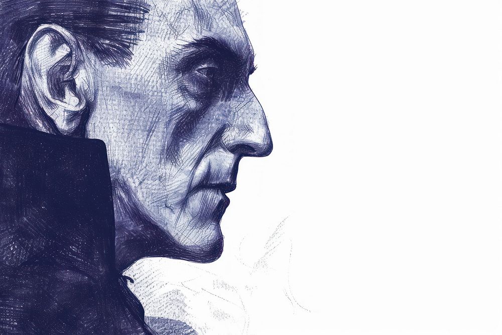 Dracula drawing portrait sketch.