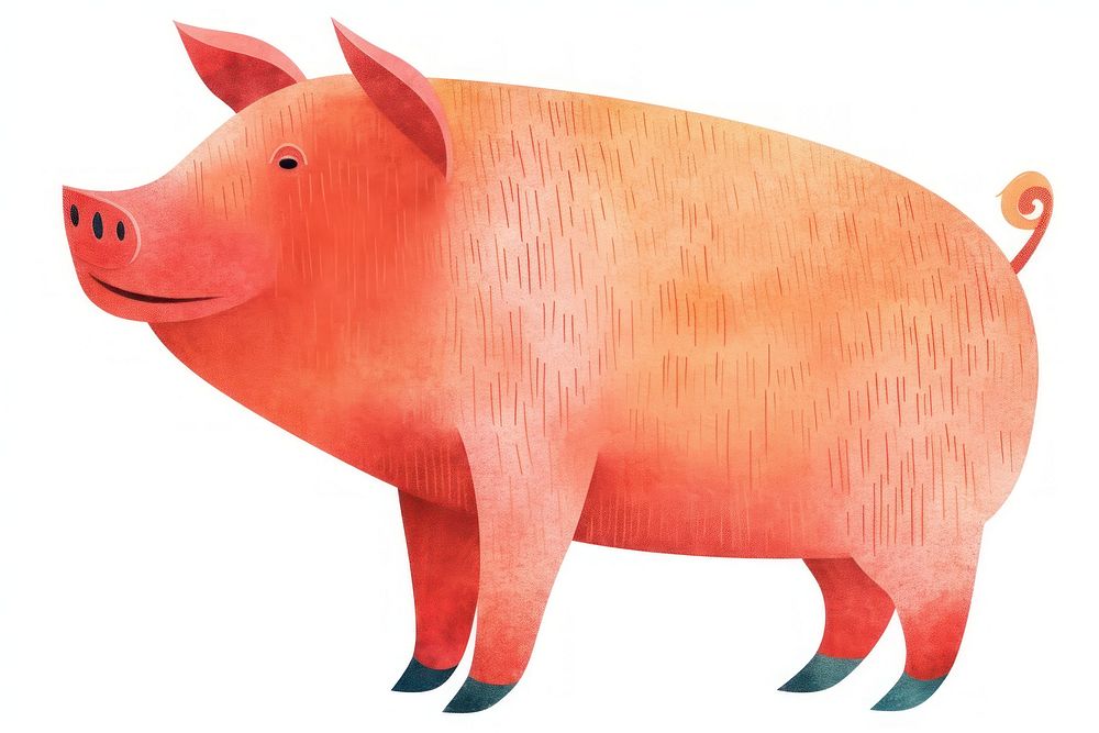 A pink pig mammal animal boar.
