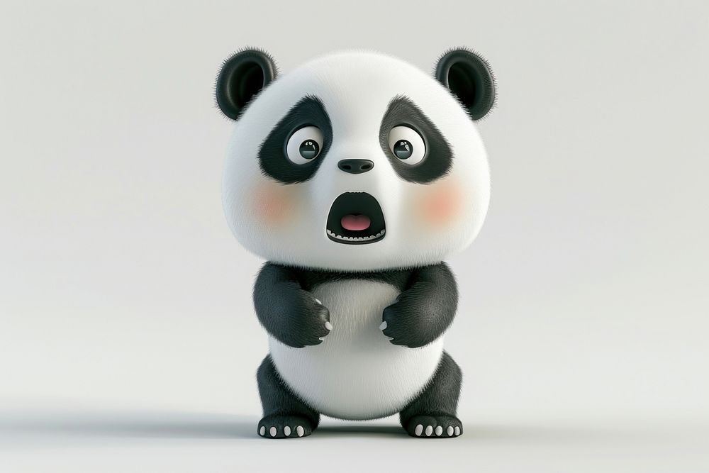 Baby panda figurine cartoon animal.