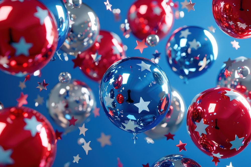 Surreal abstract style 4th of july backgrounds christmas balloon.