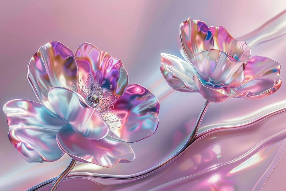 Surreal abstract style flowers backgrounds pattern shiny.
