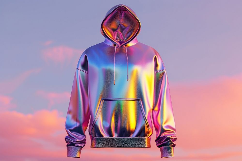 Surreal abstract style hoodie sweatshirt reflection outerwear.